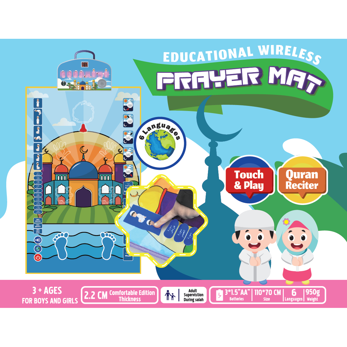 Smart Interactive Prayer Mat- Shia Version!