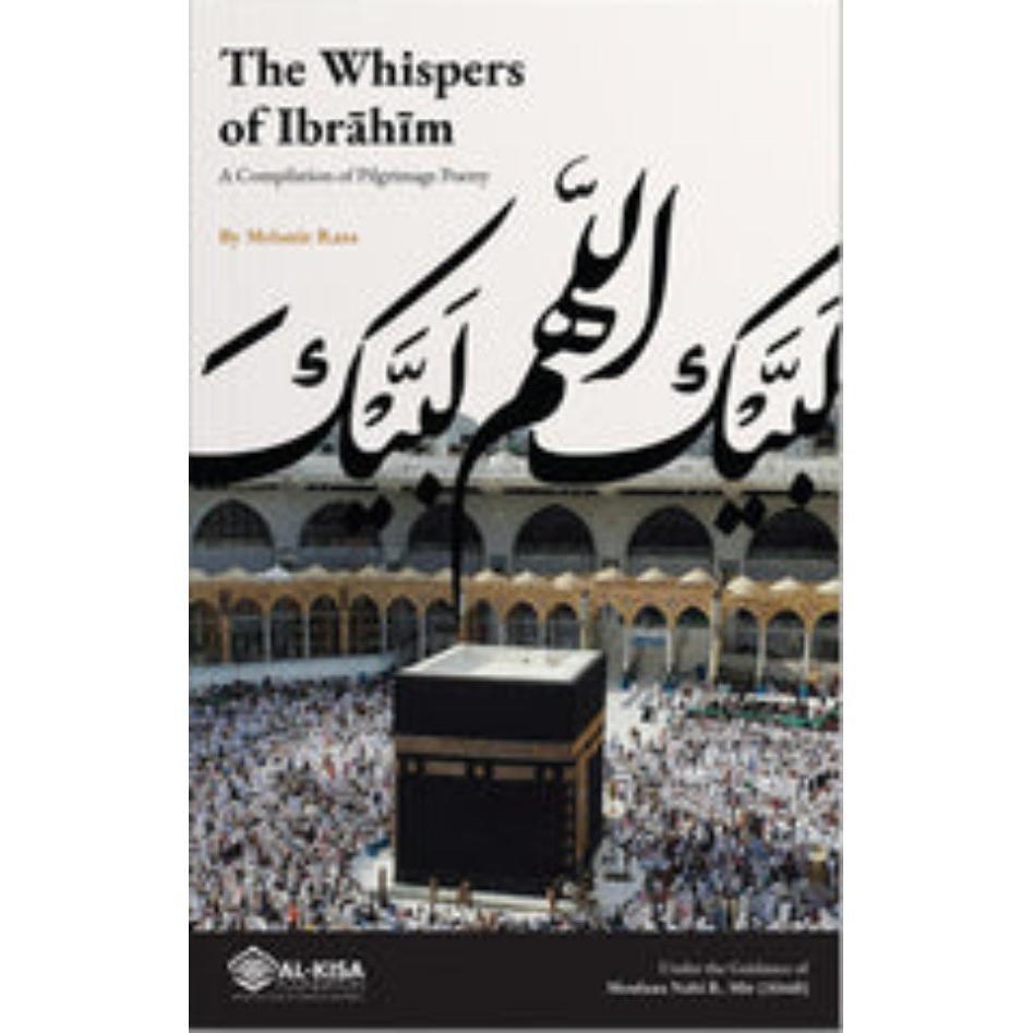 Book titled 'The Whispers of Ibráhim' with a picture of the Kaaba on a white background